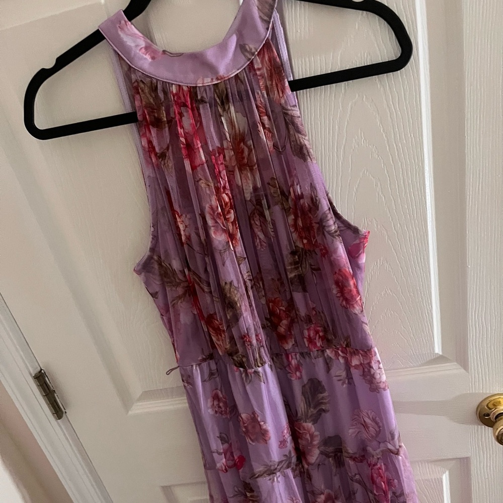 Purple long floral dress